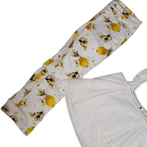 Pilcro and Letterpress for Anthropologie Highrise Lemon Novelty Cropped Jeans 28 - Picture 5 of 14